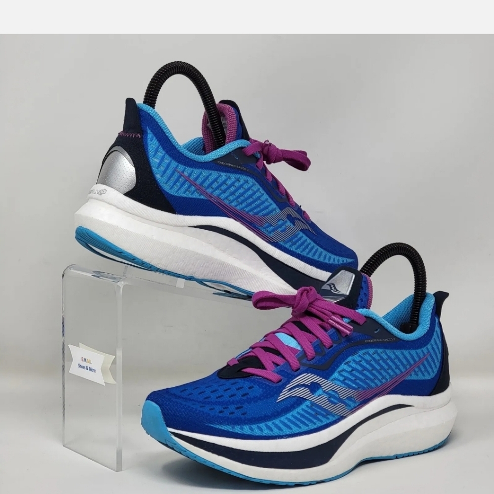 Saucony Endorphin Speed 2 Womens Sz 6 Royal/Blaze S10688-30 Athletic Shoes New - Picture 11 of 15